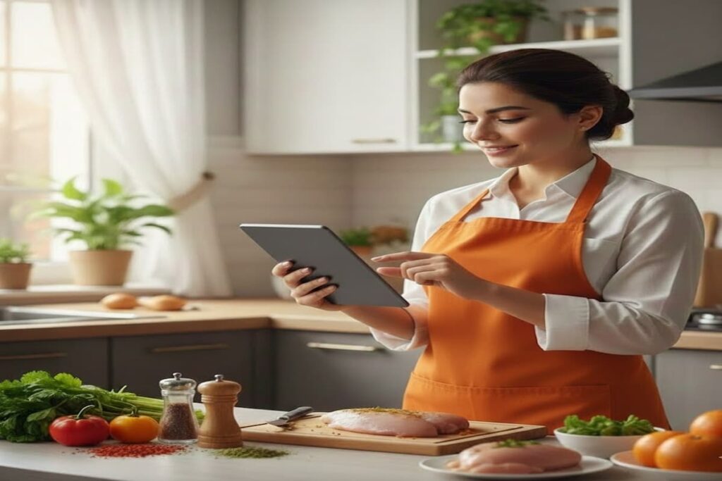 آشپزی رژیمی با اپلیکیشن کالری شمار هوشمند پرتقال و مشاور سرآشپز هوشمند در آشپزخانه